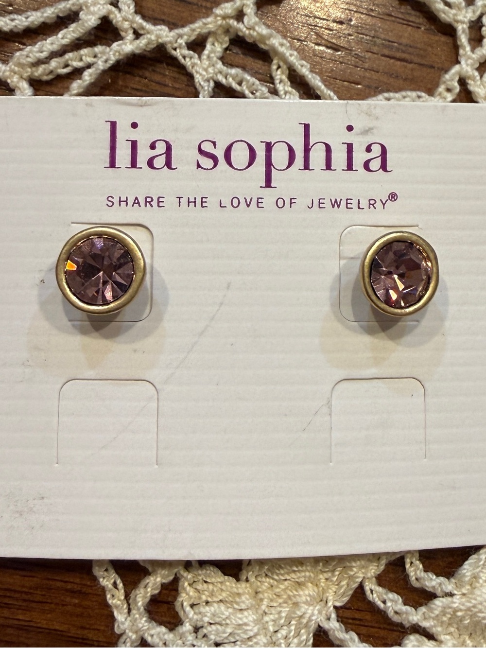 Lia Sophia "Birthday Party" Gold Tone w/Cut Crystals Stud Earrings
- June